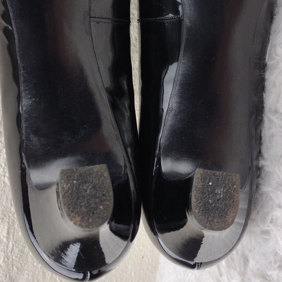 Serenades by Florsheim Vintage Black Patent Leather Square Toe Slip-On Pump Shoe - Picture 9 of 16